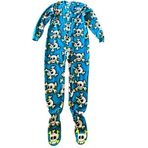 Circo Blue & white Skull Print Kids Footie pajamas/sleepwear